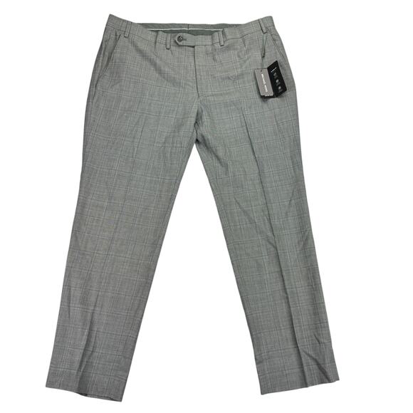 Michael Kors Mens Malone Classic Fit Plaid Stretch Suit Pants Gray Blue 40x30 - Picture 1 of 4